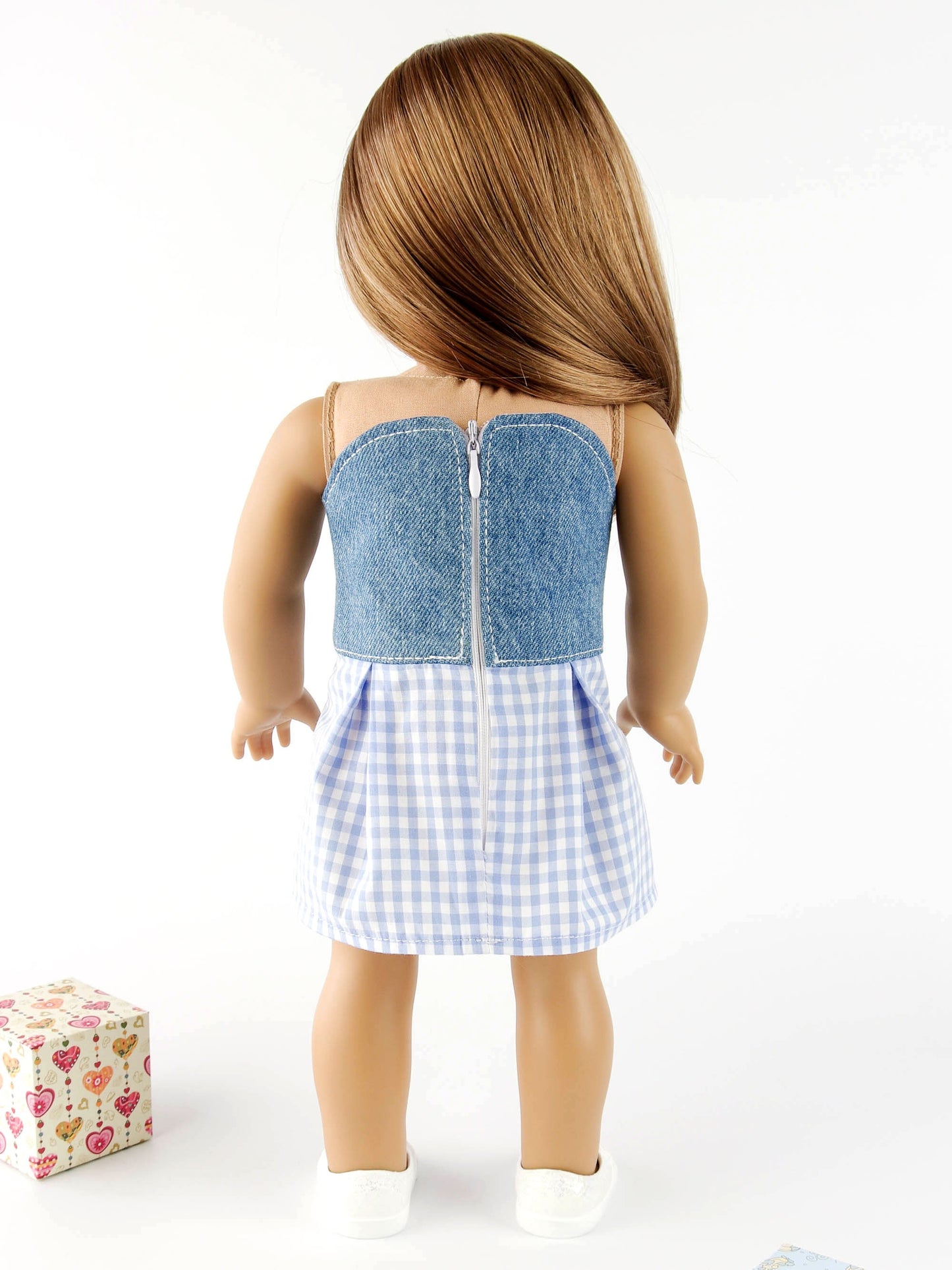 Blue Denim Doll Corset Skirt for American Girl Doll 18 Inch Doll Clothes