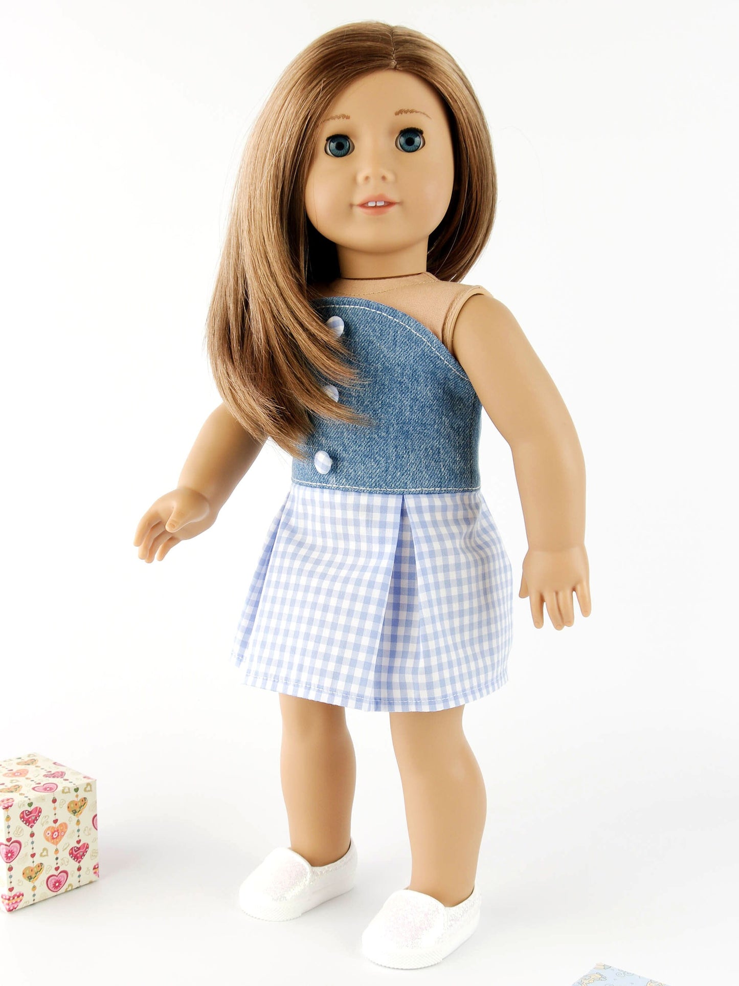 Blue Denim Doll Corset Skirt for American Girl Doll 18 Inch Doll Clothes