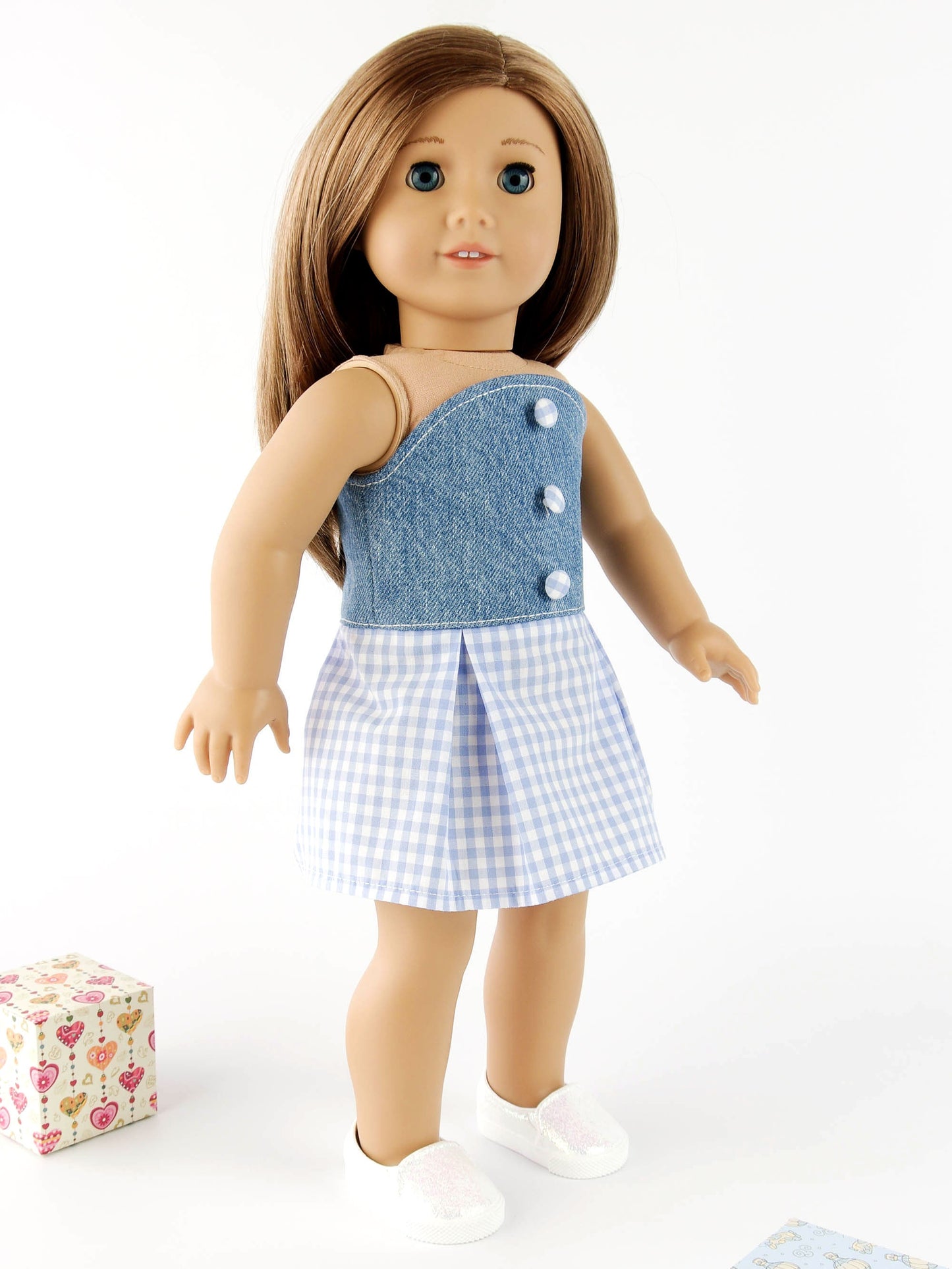 Blue Denim Doll Corset Skirt for American Girl Doll 18 Inch Doll Clothes