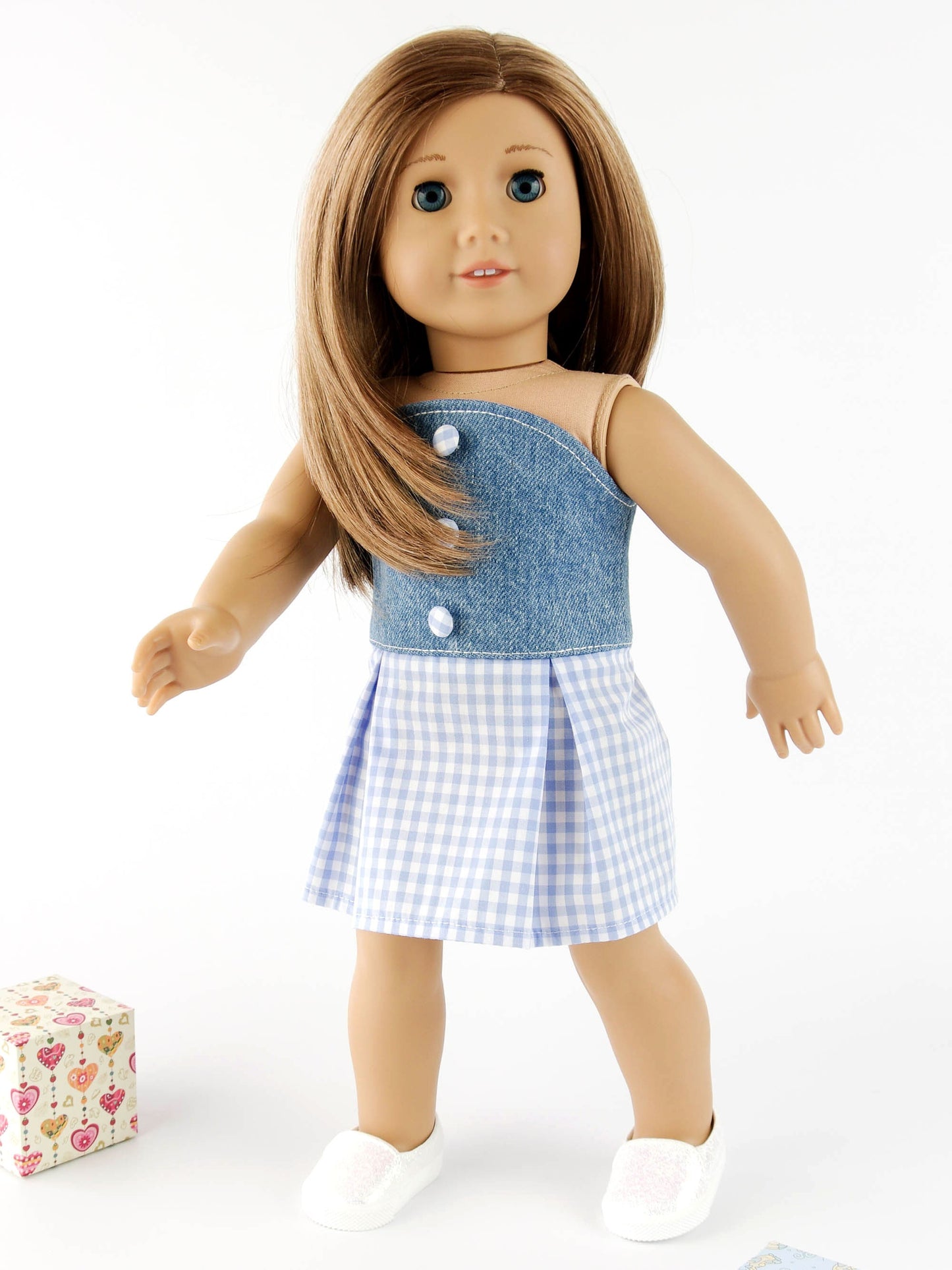 Blue Denim Doll Corset Skirt for American Girl Doll 18 Inch Doll Clothes