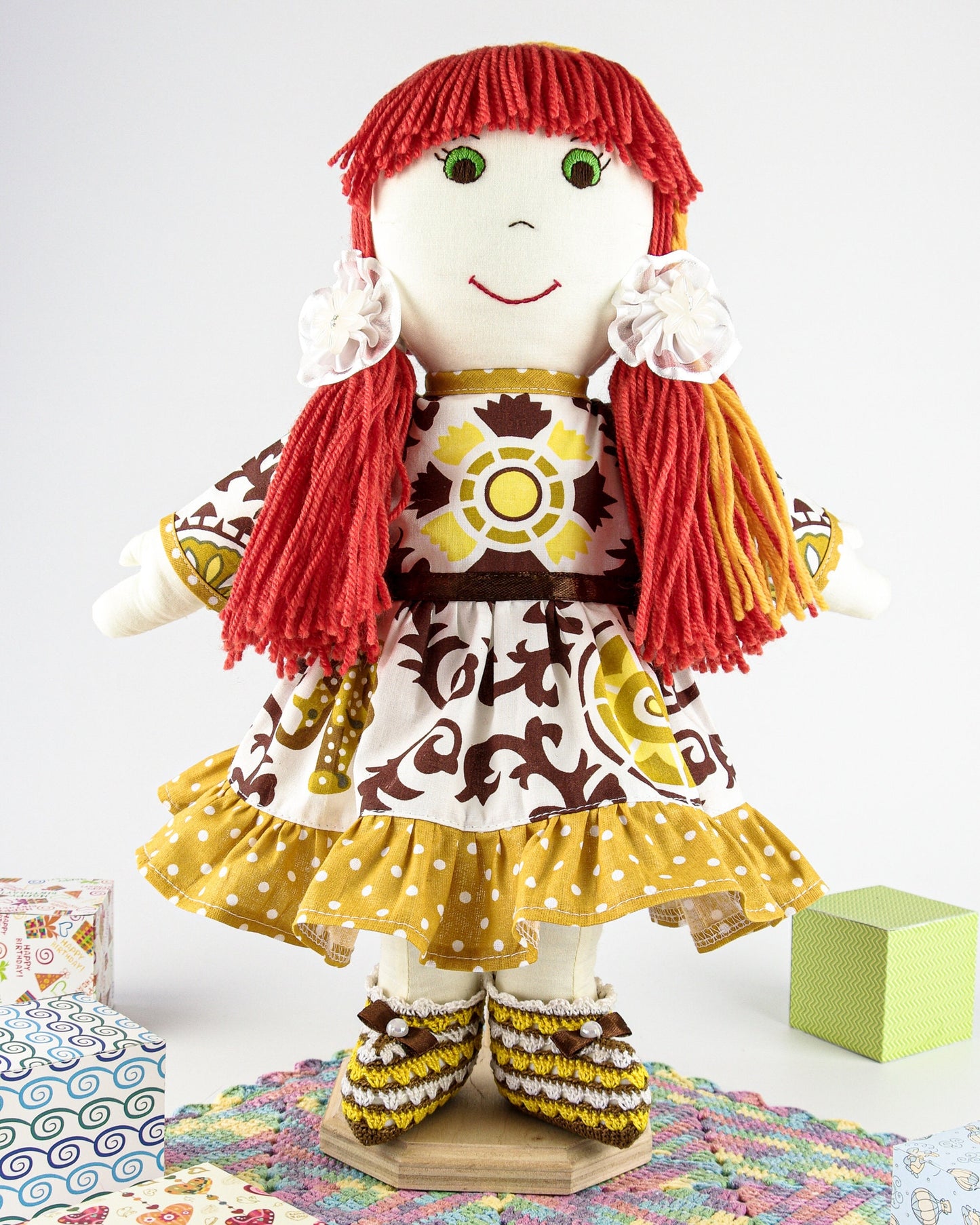 Handmade Cloth Doll for Kids Educational Toy Rag Doll