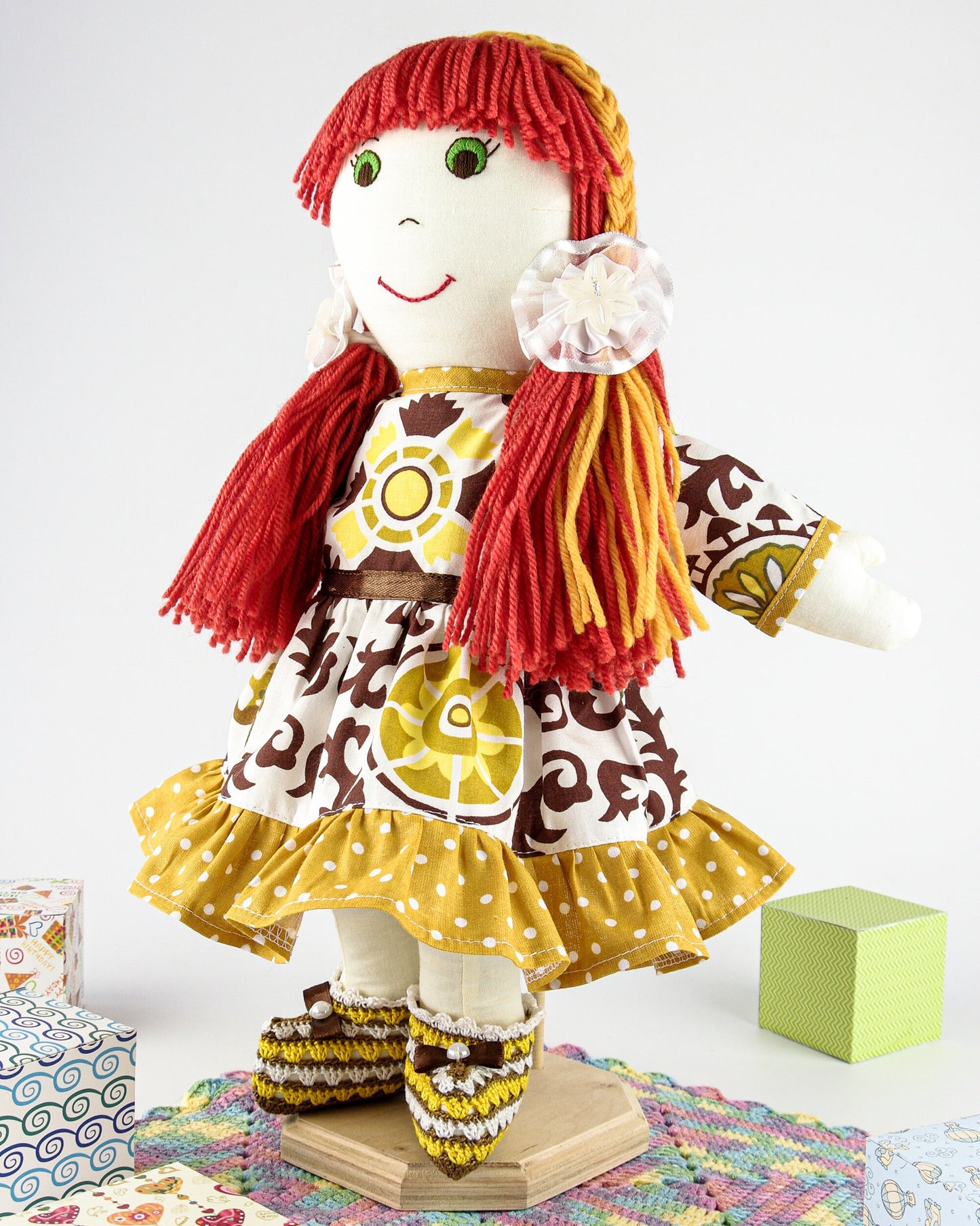 Handmade Cloth Doll for Kids Educational Toy Rag Doll