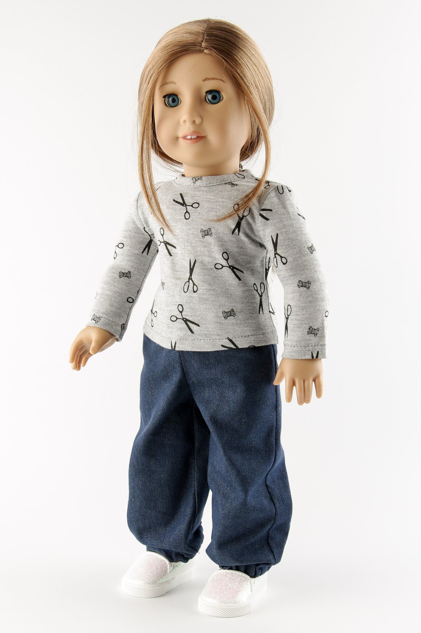 American Girl Doll Clothes Set Sweatshirt For Doll Baggy Denim Pants 18 Inch Doll Clothes