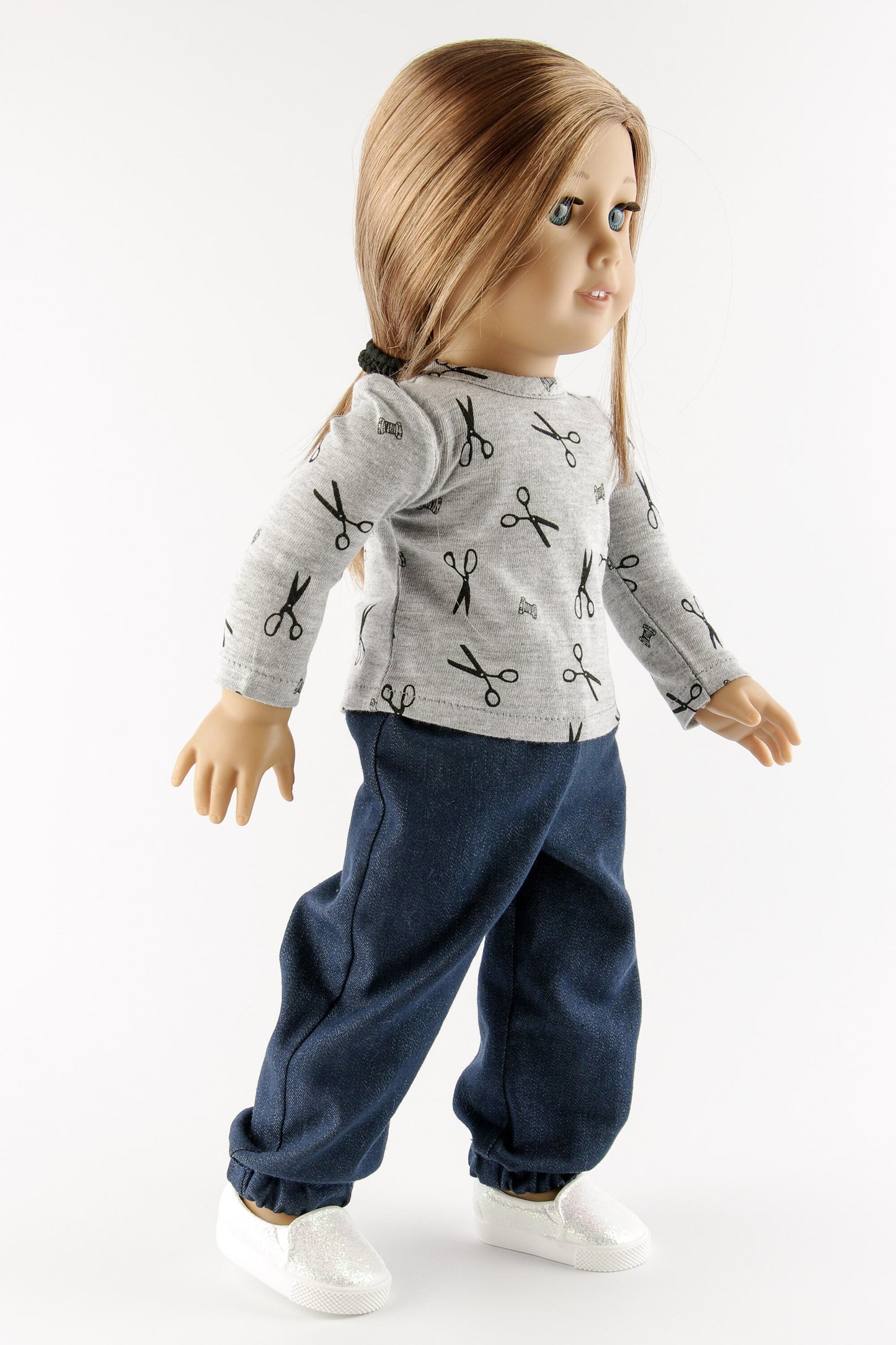 American Girl Doll Clothes Set Sweatshirt For Doll Baggy Denim Pants 18 Inch Doll Clothes