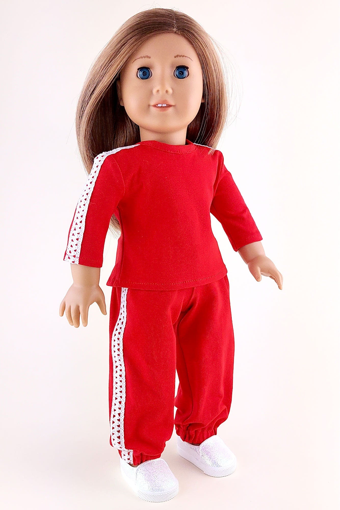 American Girl Doll Pajama - Red Sweatshirt and Pants Dolls - 18