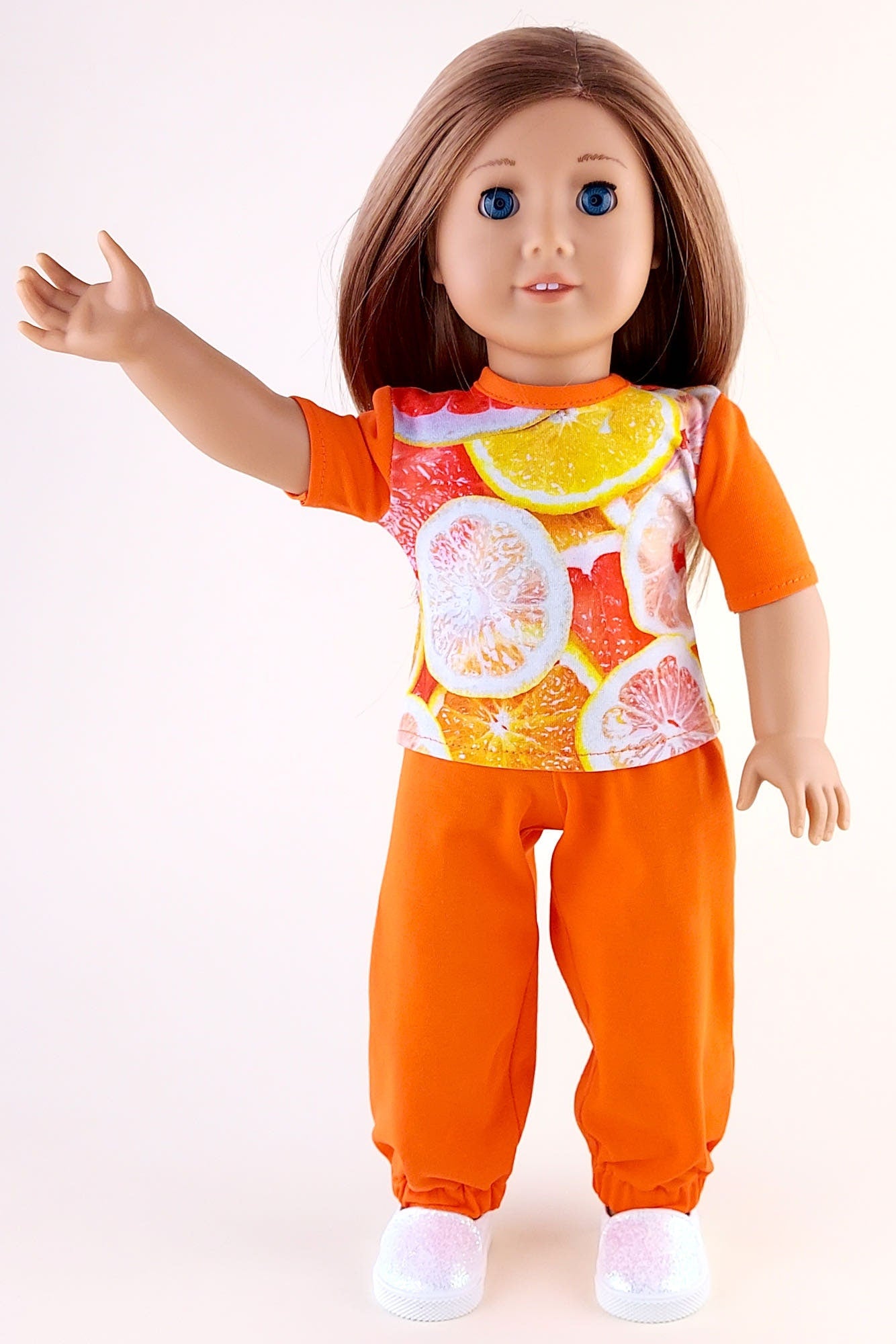 American Girl Doll Pajama Orange Sweatpants and T-shirt for Dolls
