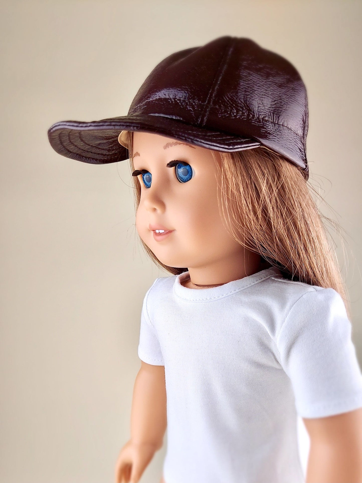 American Girl Doll Faux Leather Baseball Cap