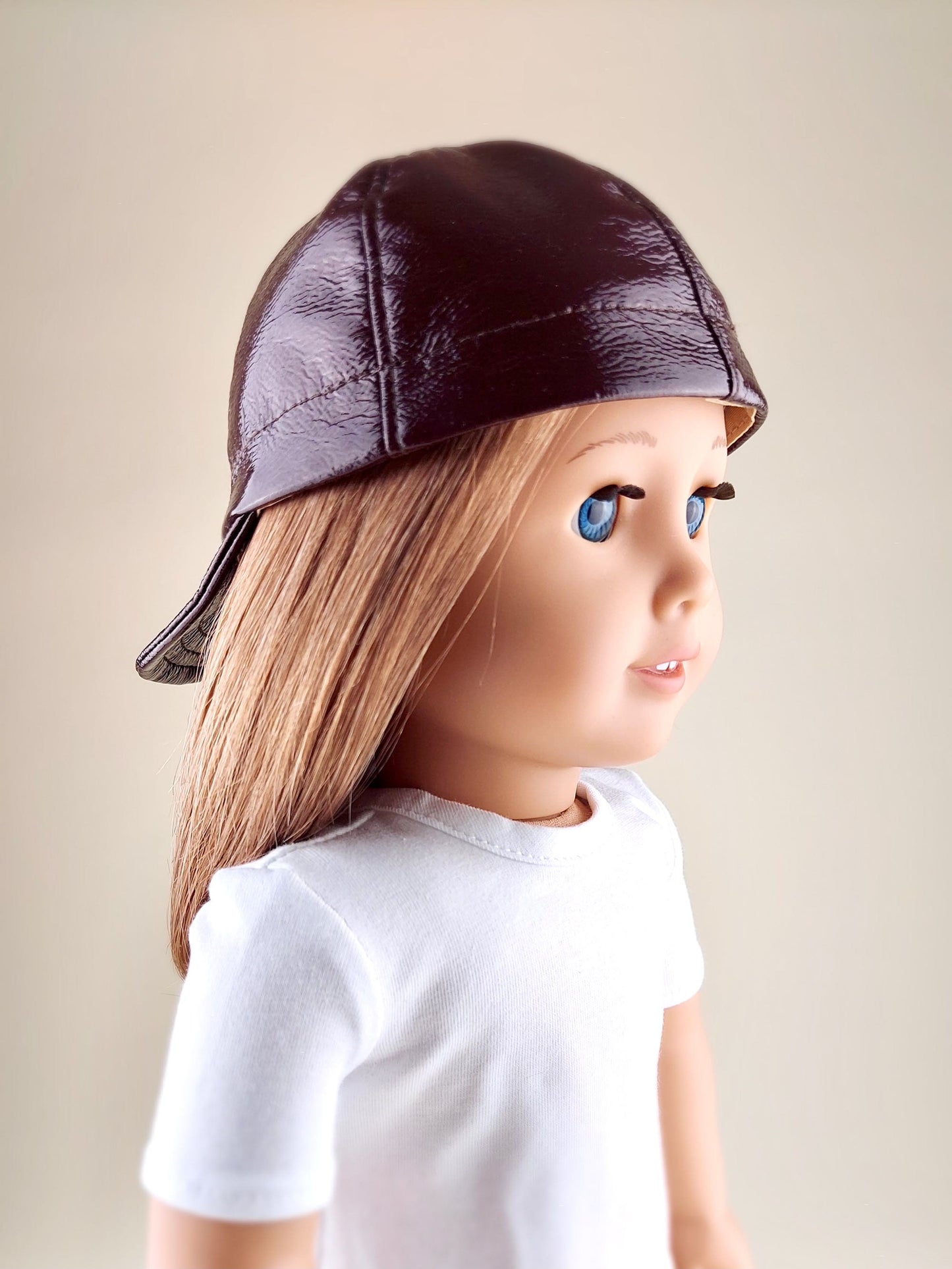 American Girl Doll Faux Leather Baseball Cap