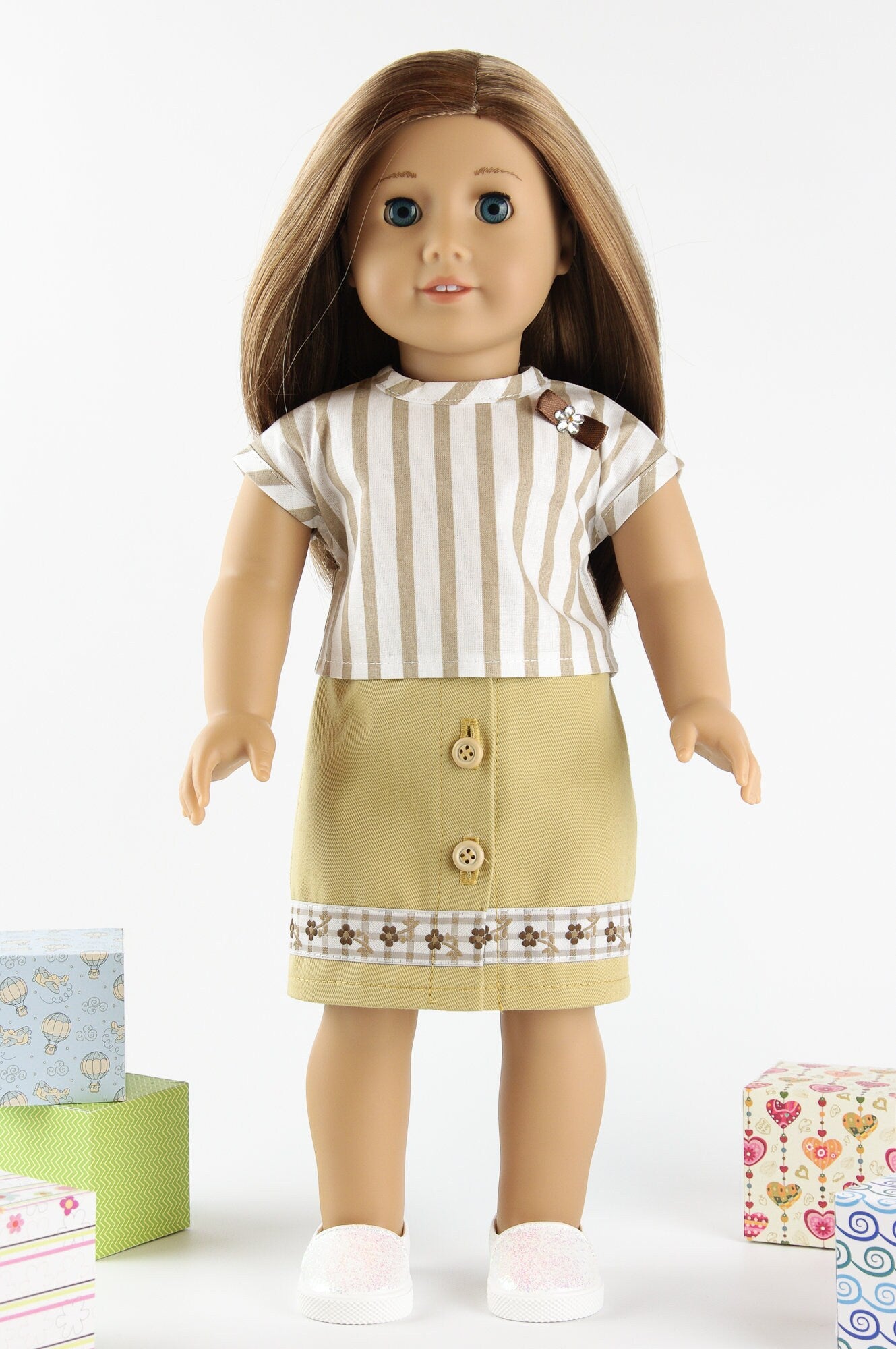 Doll Skirt and Blouse Doll Clothes for 18 Inch American Girl Doll Doll Accessories