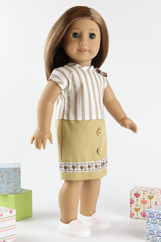 Doll Skirt and Blouse Doll Clothes for 18 Inch American Girl Doll Doll Accessories