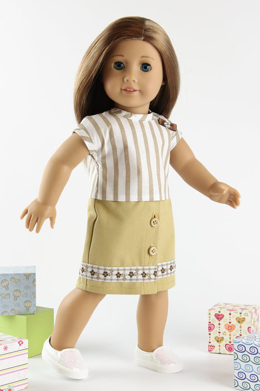 Doll Skirt and Blouse Doll Clothes for 18 Inch American Girl Doll Doll Accessories