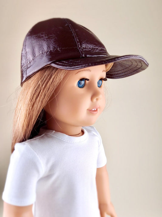 American Girl Doll Faux Leather Baseball Cap