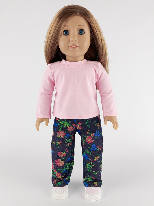 Sweatshirt and Denim Pants for American Girl Doll 18 Inch Doll Clothes Set