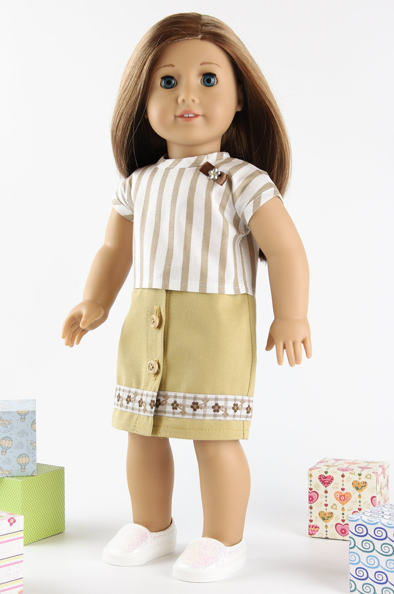 Doll Skirt and Blouse Doll Clothes for 18 Inch American Girl Doll Doll Accessories