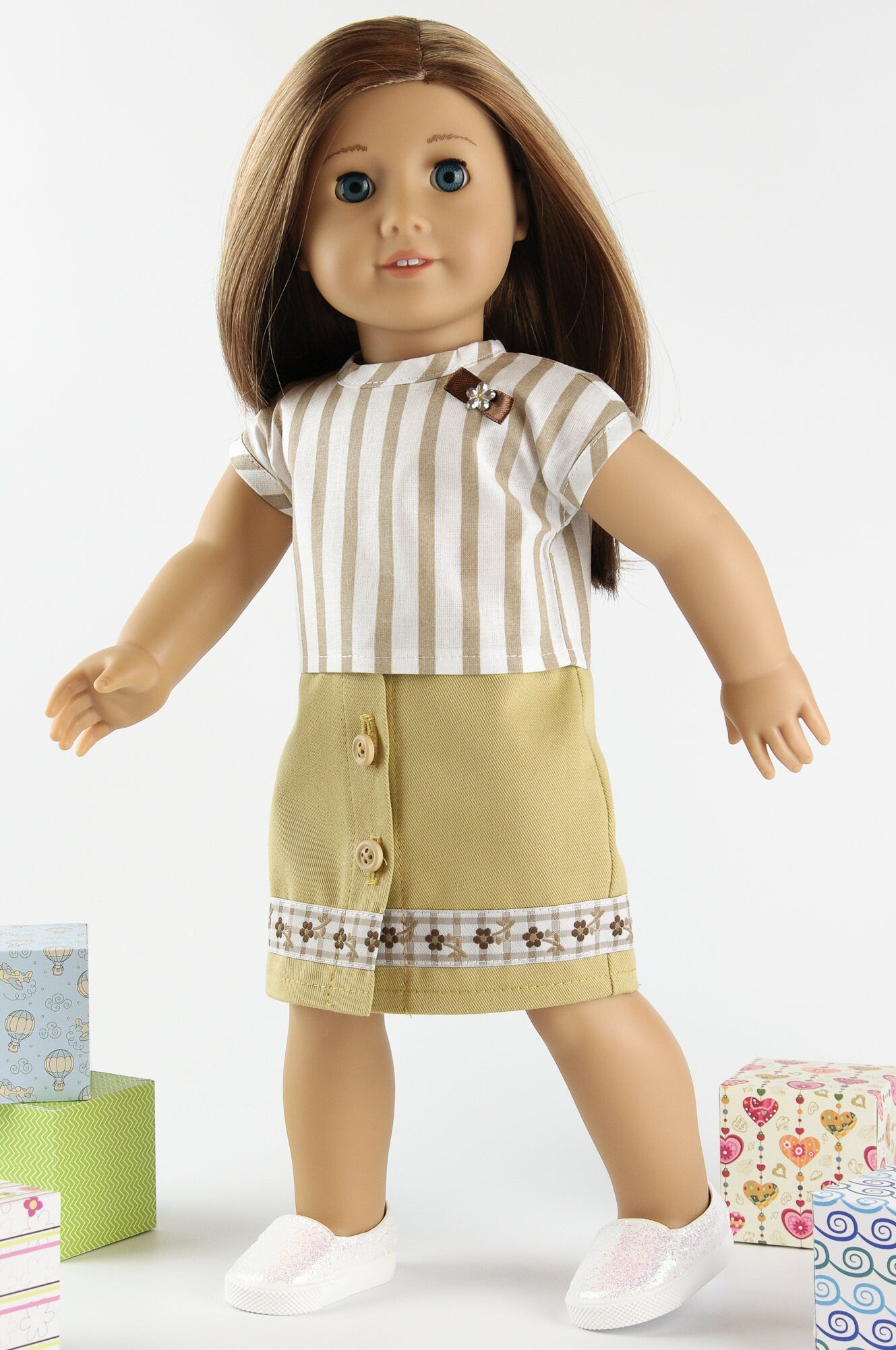 Doll Skirt and Blouse Doll Clothes for 18 Inch American Girl Doll Doll Accessories